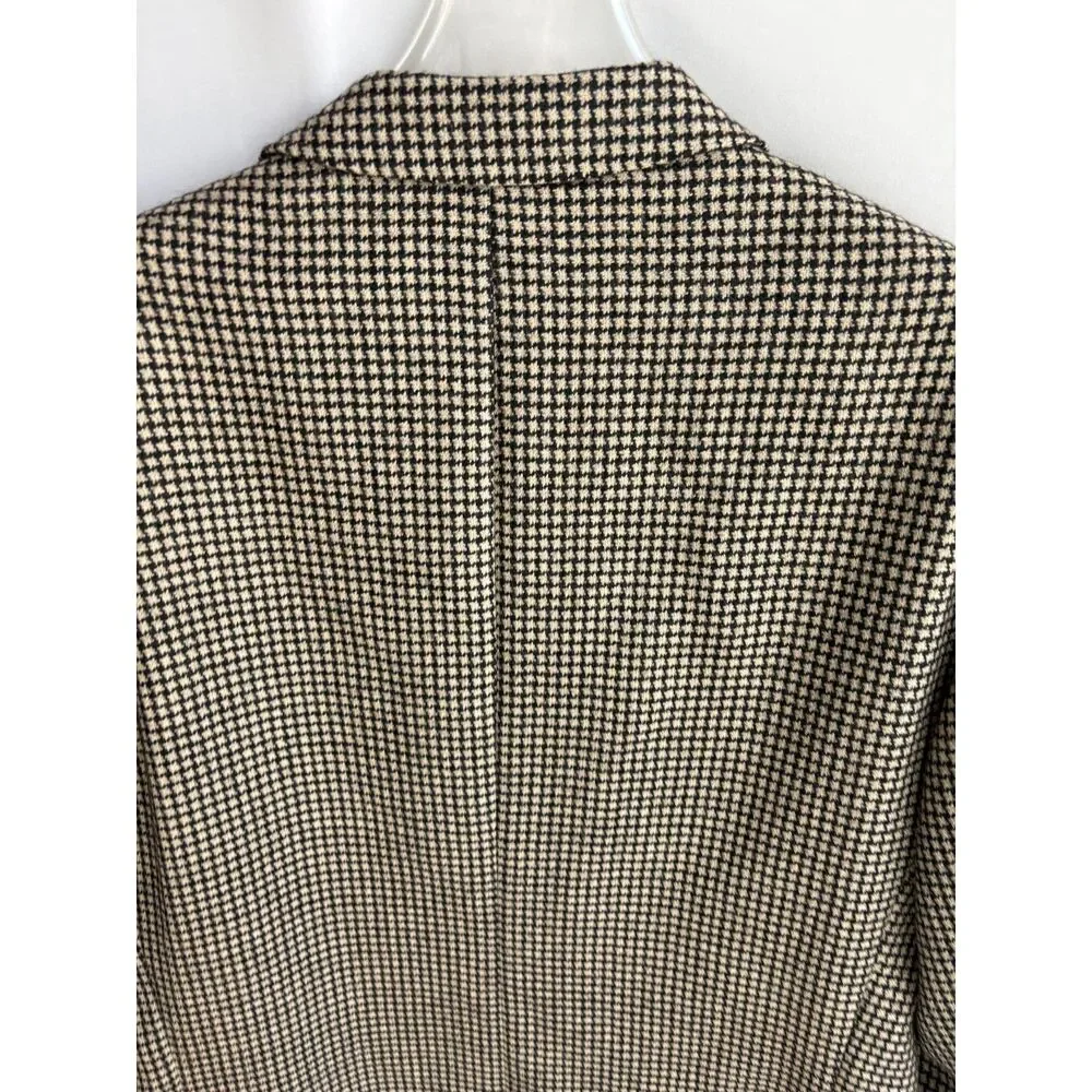 Brandini Le Collezioni Houndstooth Brown Pure Virgin Wool Blazer Sport Coat 44R